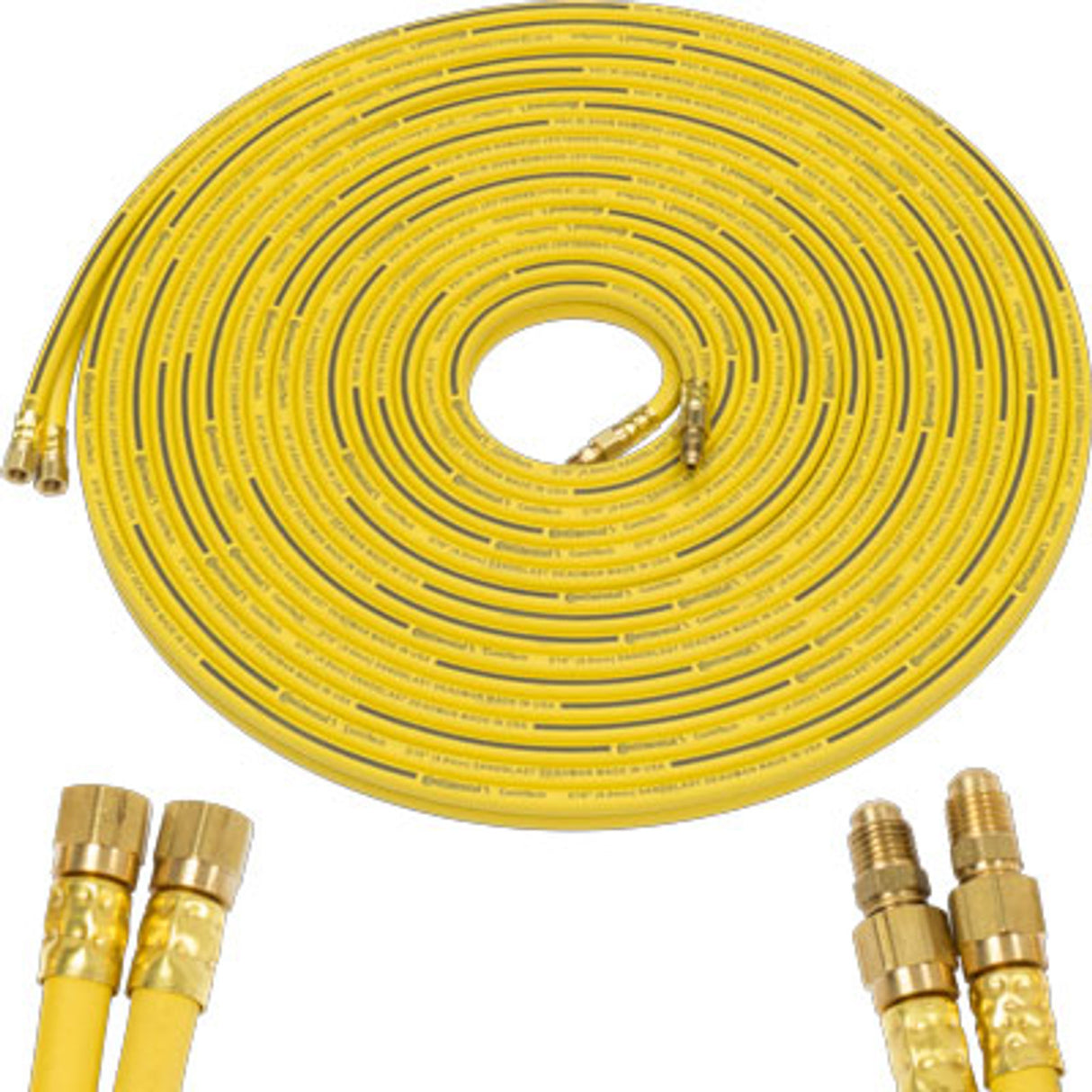 Pirate Brand - Hose, Twinline Control, Assembly, Yel/Yel w/Black Stripe, Nominal 3/16” ID, w/ Unions