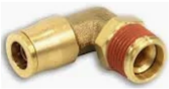 Adaptador giratorio de 90 grados con conexión a presión de tubo de 1/2" x NPT macho de 1/2"