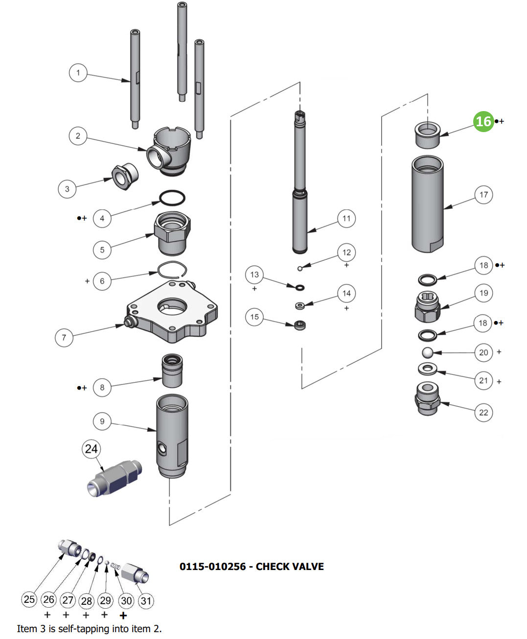Binks 0115-010169 FX4 Lower Seal Cartridge Assembly