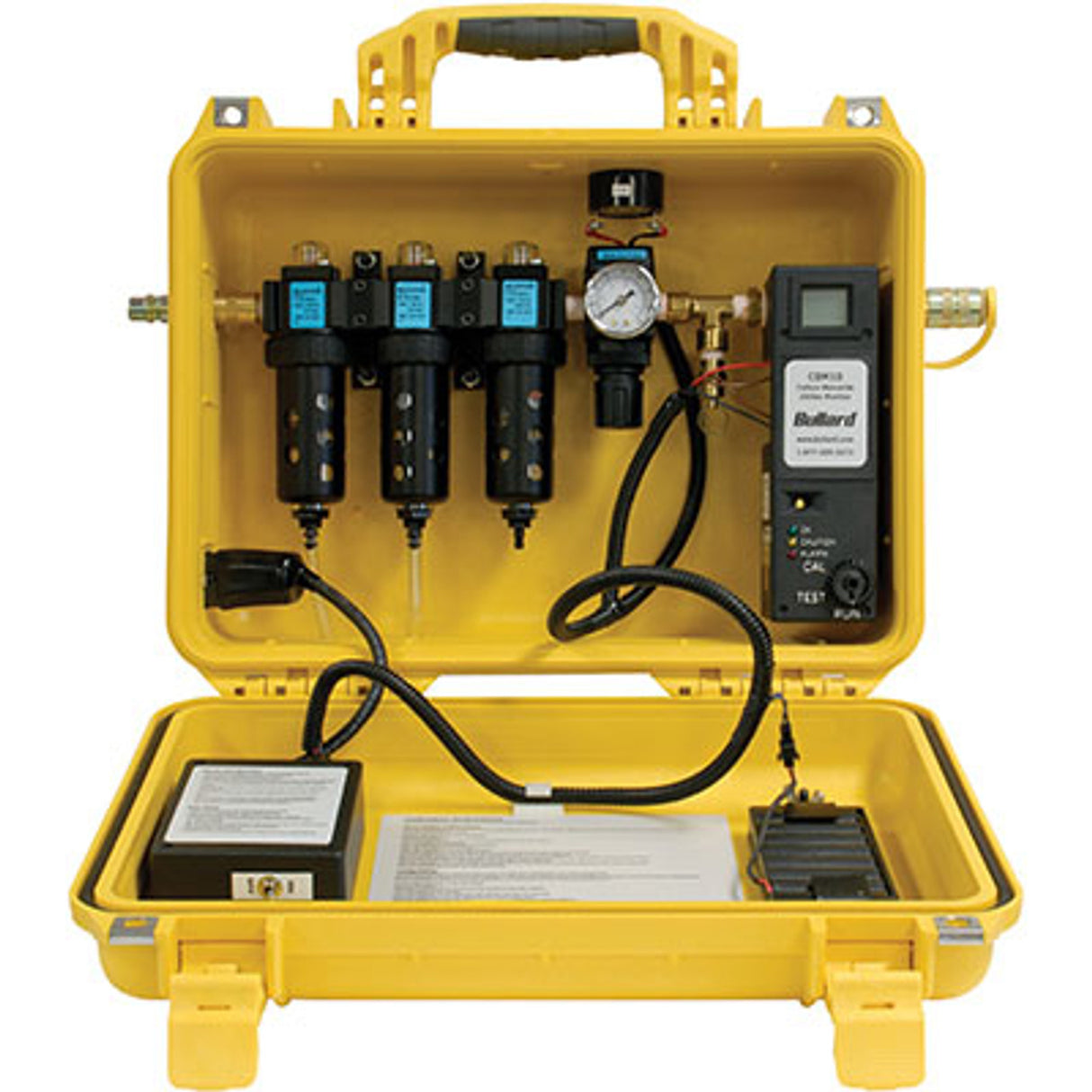 Pirate Brand - BULLARD® CAB, 15 CFM Box, 10 PPM CO Sensor, 1 Outlet, 1/4" Industrial Interchange, 1-2 Worker, Portable Air Filter & CO Monitor w/Remote Alarm Jack (V25 SPLITTER REQUIRED FOR 2 WORKERS)