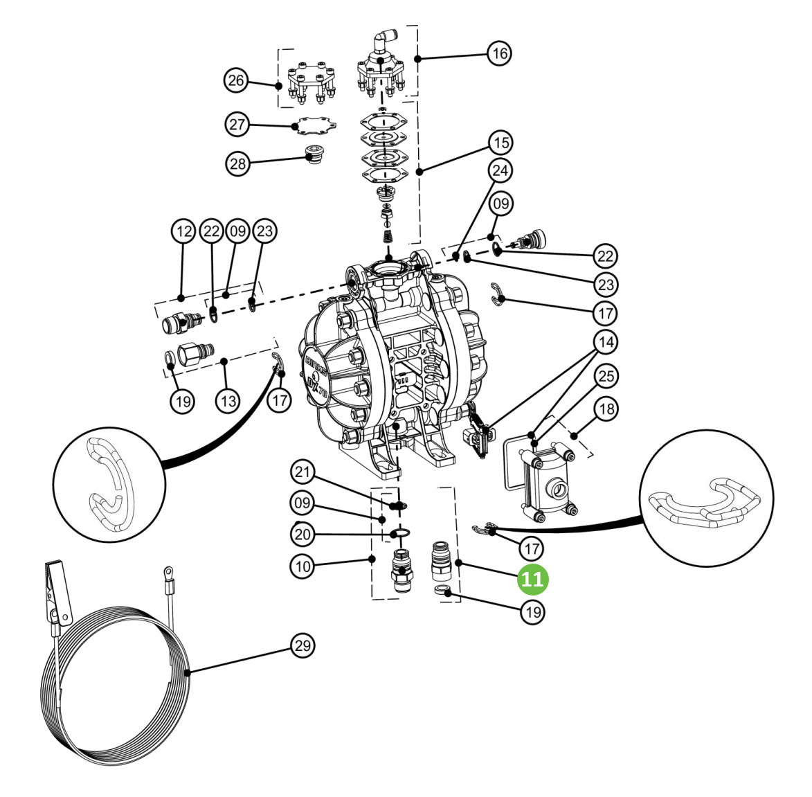 Binks DXK-11 Female Inlet Connector Kit