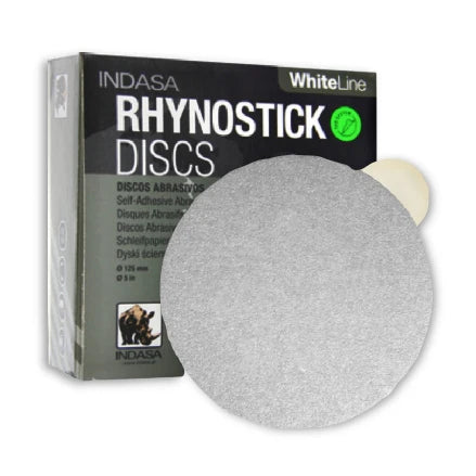 INDASA 5" Rhynostick WhiteLine PSA Solid Sanding Discs, 50 Series