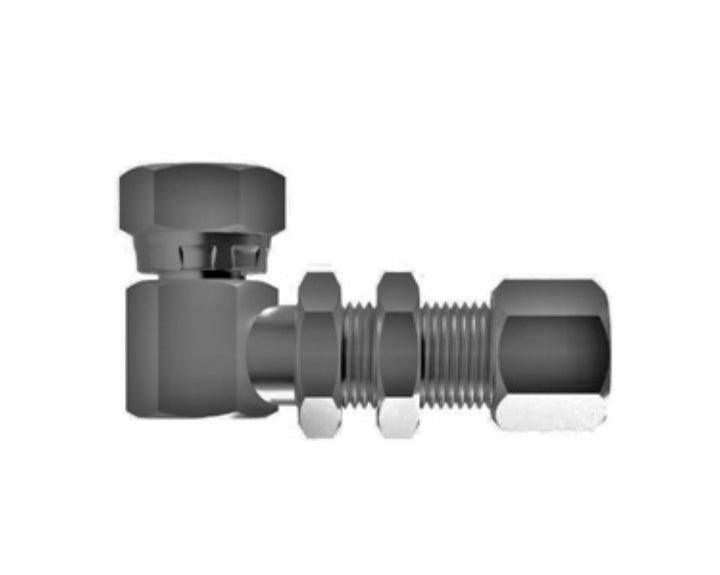 Hosco SST Stainless Steel Fittings and Adaptors, Thread x Tube Elbow, Female Straight x Bulkhead 90°