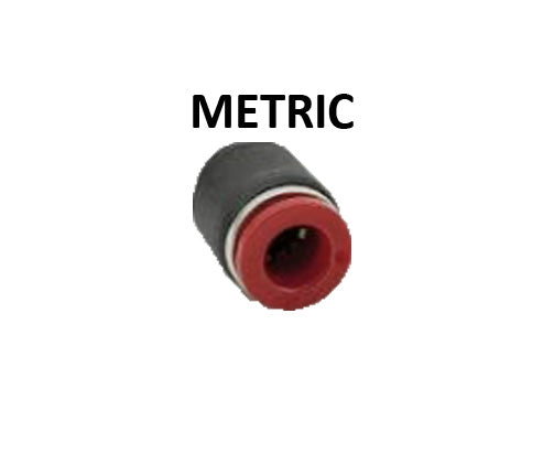 Hosco Push to Connect Fittings, Metric, Cap (Various Size Options)