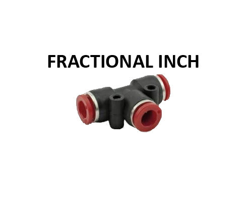 Hosco Push to Connect Fittings, Fractional Inch, PTC Union Tee (Various Size Options)