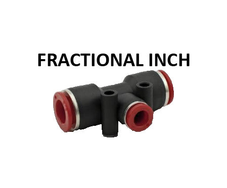 Hosco Push to Connect Fittings, Fractional Inch, Reducer Tee (Various Size Options)