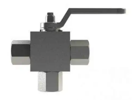 Hosco 3-Way Ball Valve, Female Tapered Pipe Thread