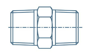 Sagola Brass Threaded Connector - Male to Male BSPT