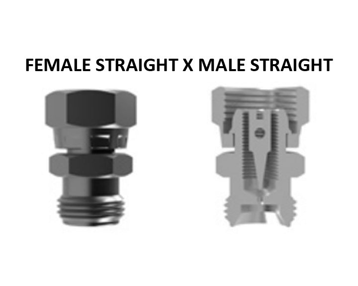 Hosco Spray Gun Connectors, Restrictors, Internally Adjustable, Female Straight x Male Straight, RIL