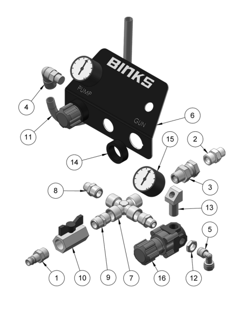 Binks Dual Air Regulator Set