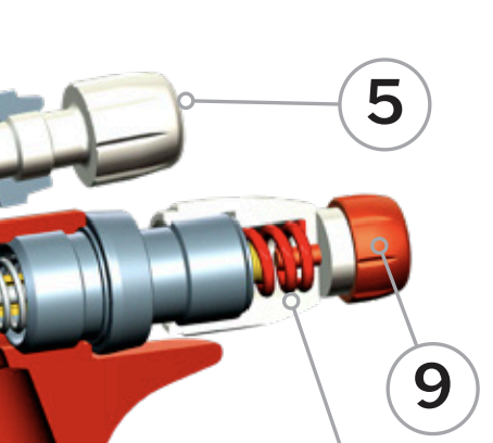 Sagola PT54710289 Red Spring (for Max Working Pressure 200 bar / 2900 psi)