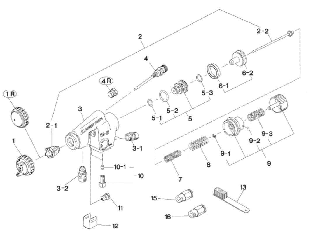 Anest Iwata 93826620 Nozzle Needle Set 1.2mm (LPA-200)