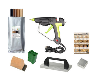 Total Finishing knot filler and wood repair PRO kit with applicator and accessories