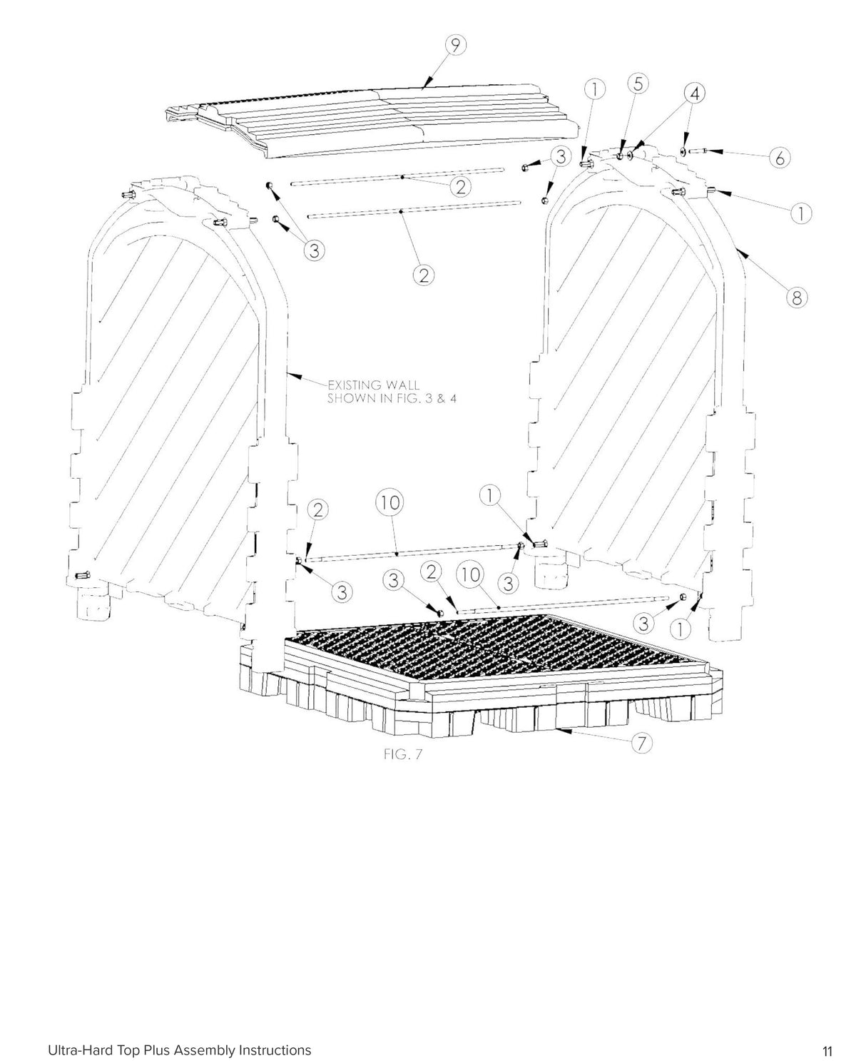 Ultratech Ultra-Hard Top Plus Models Extender Kit (With or Without Drain Option)