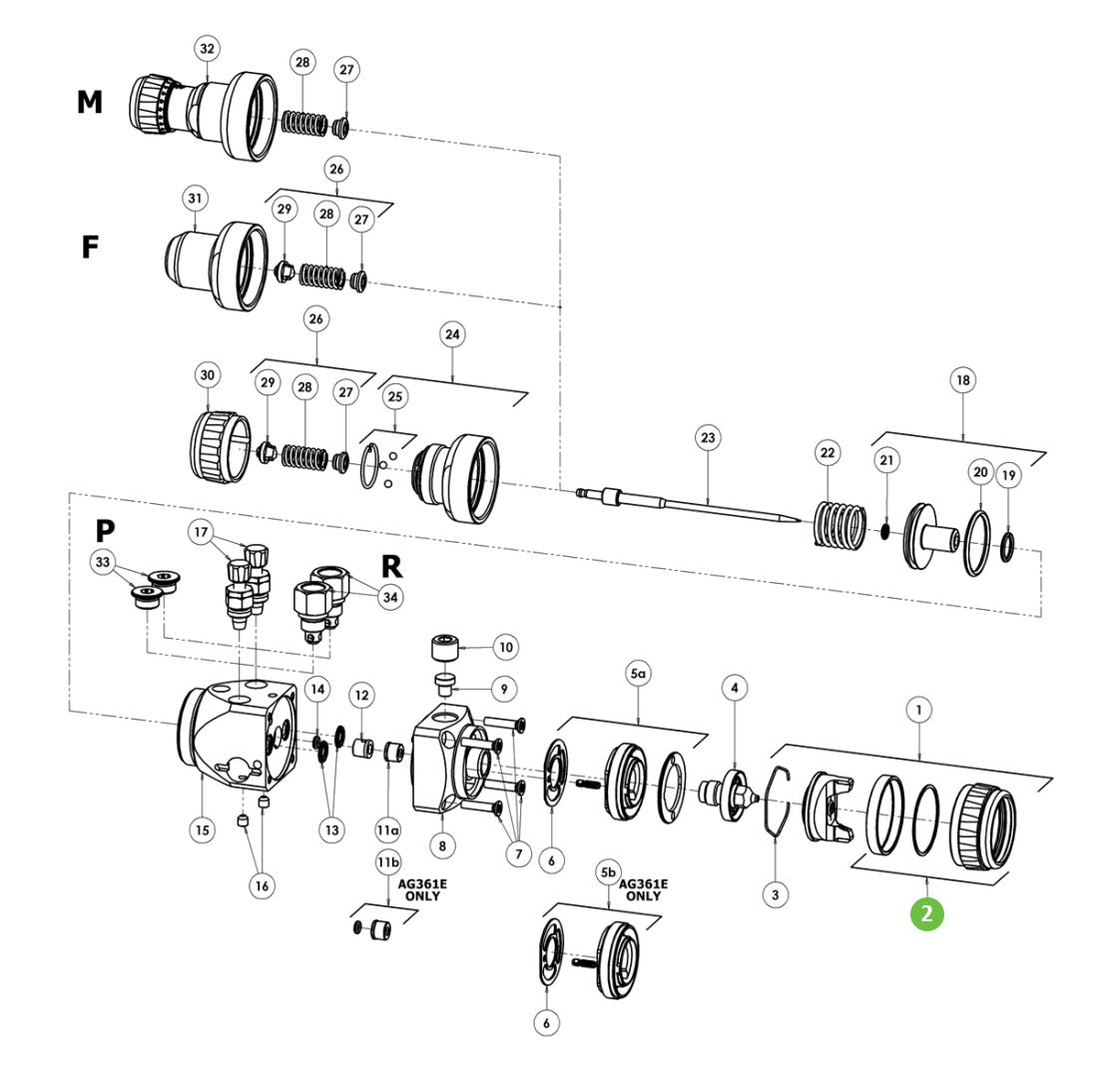 DeVilbiss PRO-405-K Retaining Ring Sub Assembly