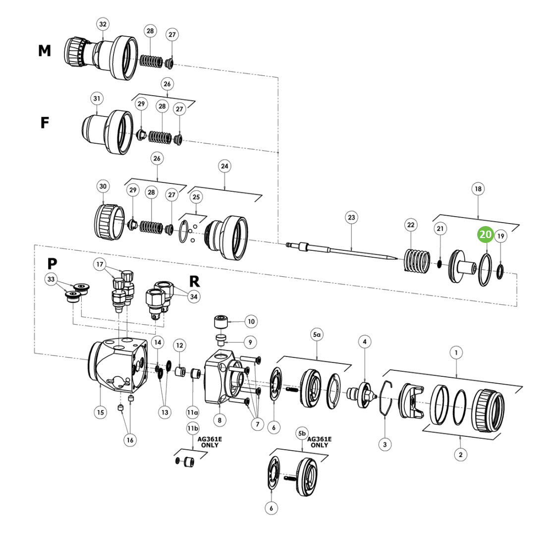 DeVilbiss S-28225X-K2 O-Ring, Kit of 2