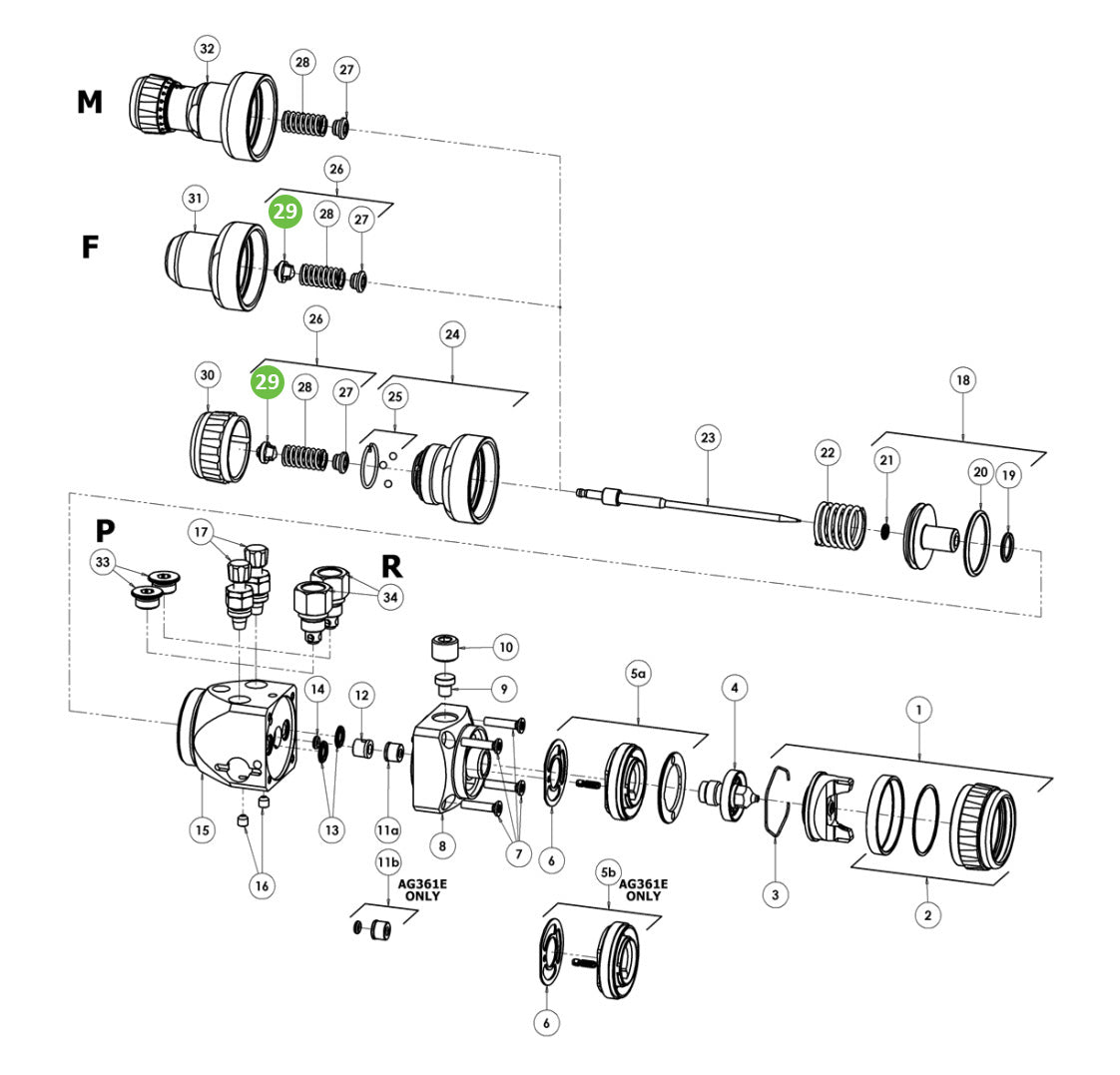 DeVilbiss SPA-165-K2 Spring Button, Kit of 2