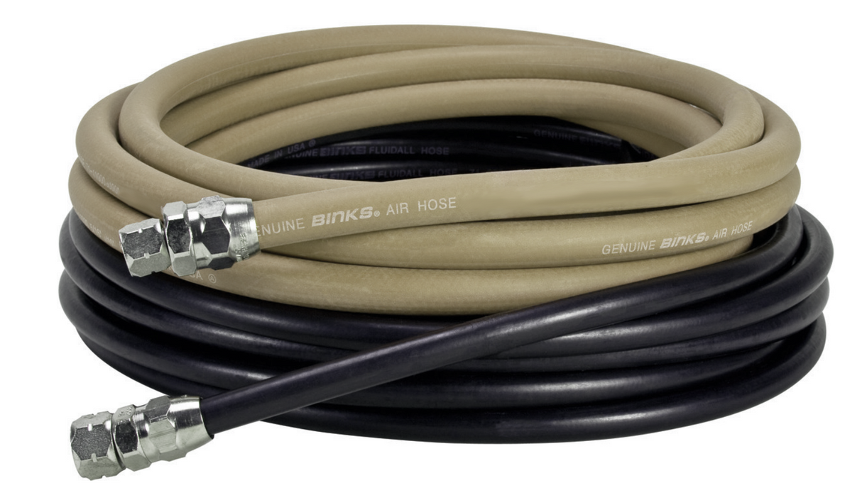 Binks Low Pressure Air & Fluid Hose Assembly Set - 25' For Use With Binks Pressure Pots