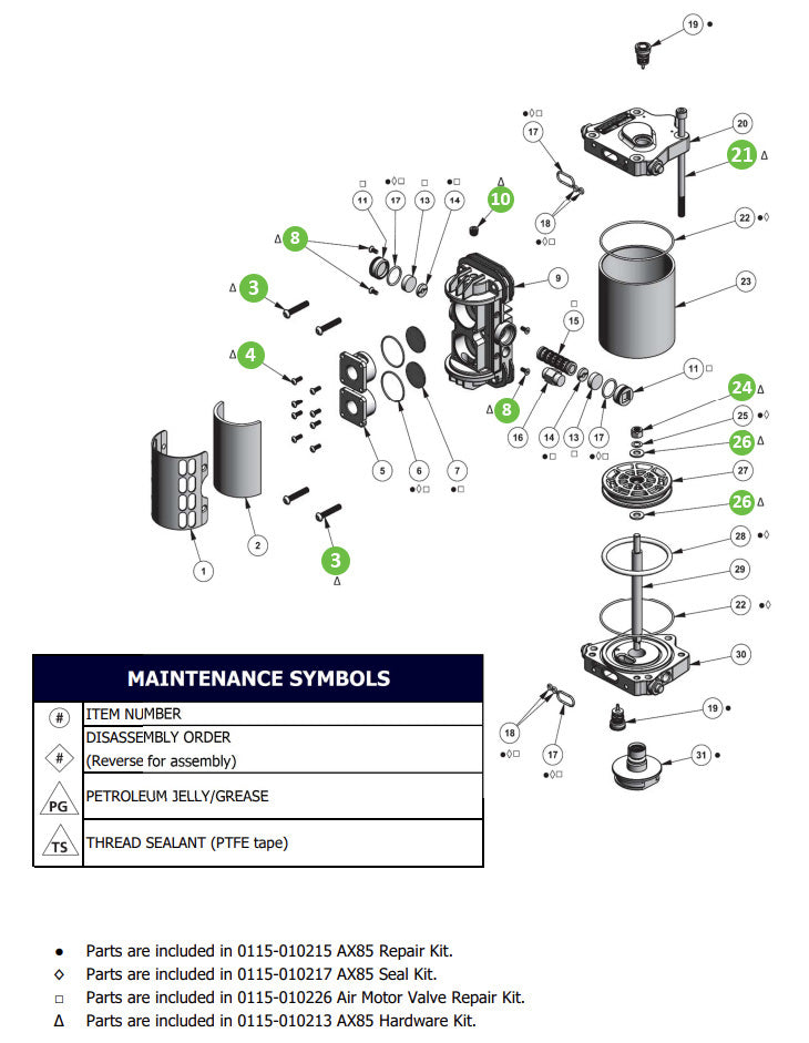 Binks 0115-010213 AX85 Hardware Kit
