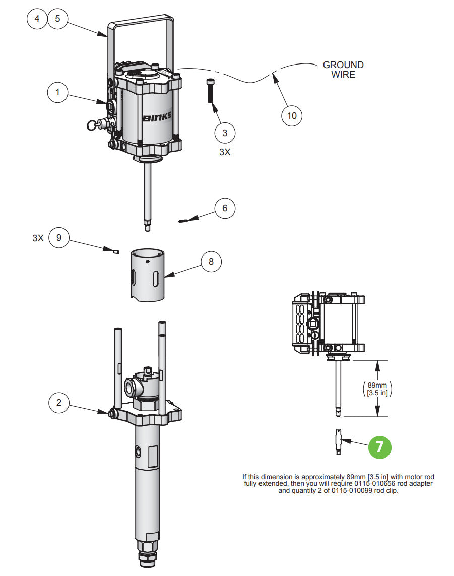 Binks 0115-010656 Motor Rod Adapter