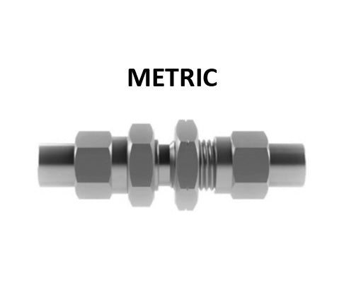 Hosco Hose and Tubing Connectors, Metric, Bulkhead Hose Splicer (Various Size Options)