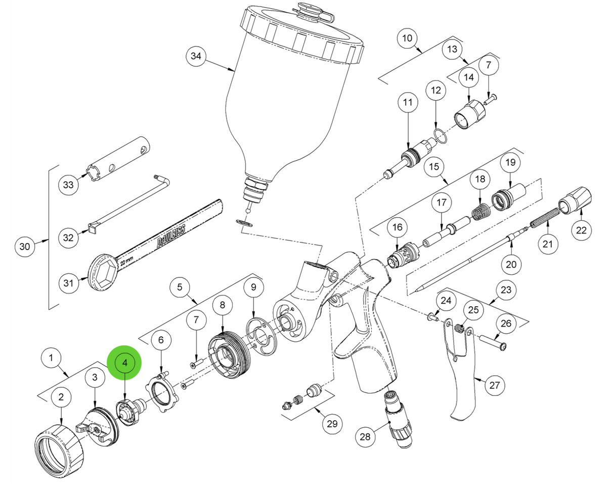 Binks DVXG Fluid Tip Kit