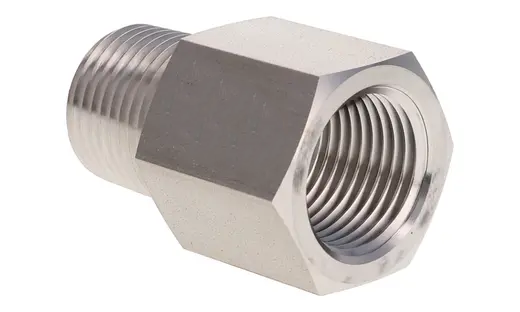 NPT Male x BSP Female Straight Fitting, Stainless Steel