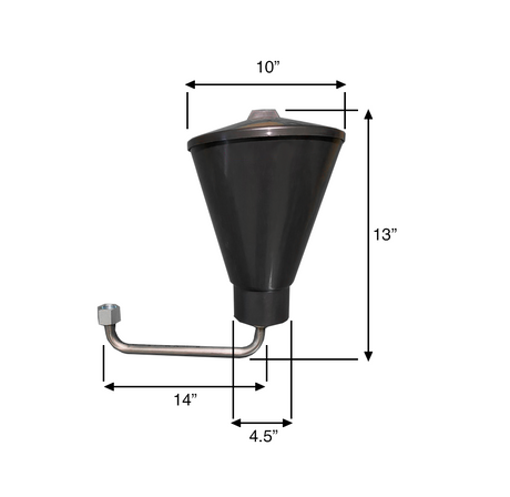 Aftermarket SAMES® KREMLIN® 6 Liter Hopper dimensions F26x125 - Total Finishing Supplies