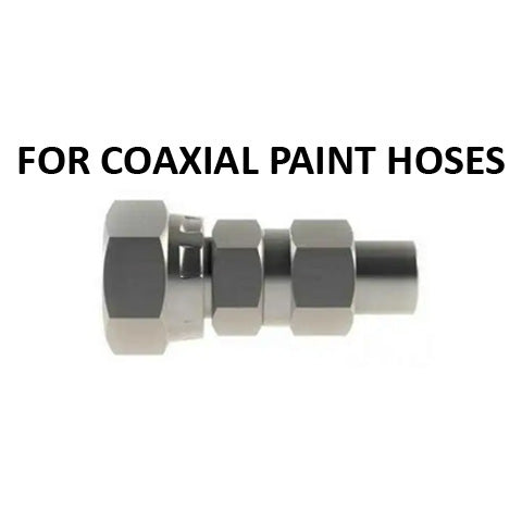 Hosco Hose and Tubing Connectors, No Spring Guard Straight, For Coaxial Paint Hose (Various Size Options)