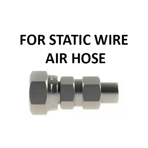 Hosco Hose and Tubing Connectors, No Spring Guard Straight, For Static Wire Air Hose (Various Size Options)