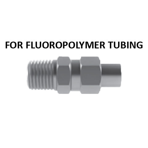 Hosco Hose and Tubing Connectors, No Spring Guard Tapered Straight, For Fluoropolymer Tubing (Various Size Options)