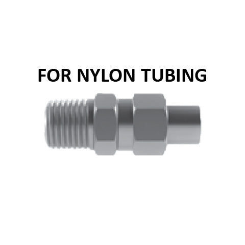 Hosco Hose and Tubing Connectors, No Spring Guard Tapered Straight, For Nylon Tubing (Various Size Options)