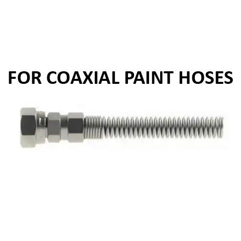 Hosco Hose and Tubing Connectors, Spring Guard Straight, For Coaxial Paint Hose (Various Size Options)