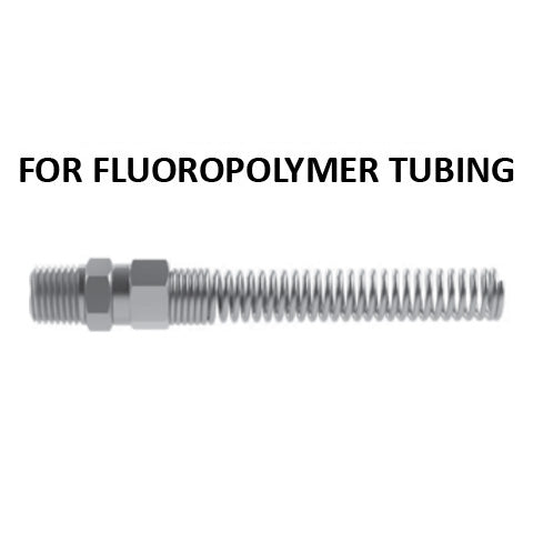 Hosco Hose and Tubing Connectors, Spring Guard Tapered Straight, For Fluoropolymer Tubing (Various Size Options)