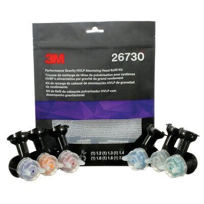 3M™ 26730 Atomizing Head Refill Kit, 1.2 to 2 mm Size, Use With: 3M™ 26832 HVLP Gravity Spray Gun