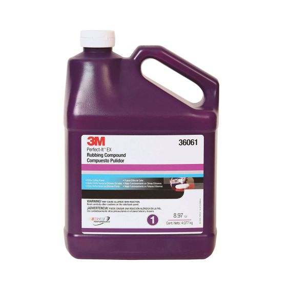 3M Perfect-It™ 36061 EX AC Rubbing Compound, 1 gal Bottle, White, Liquid