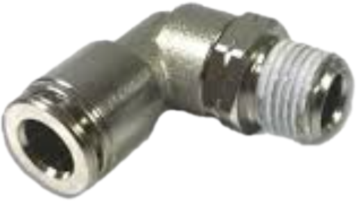 Adaptador giratorio de 90 grados con conexión a presión de tubo de 1/2" x NPT macho de 1/2"