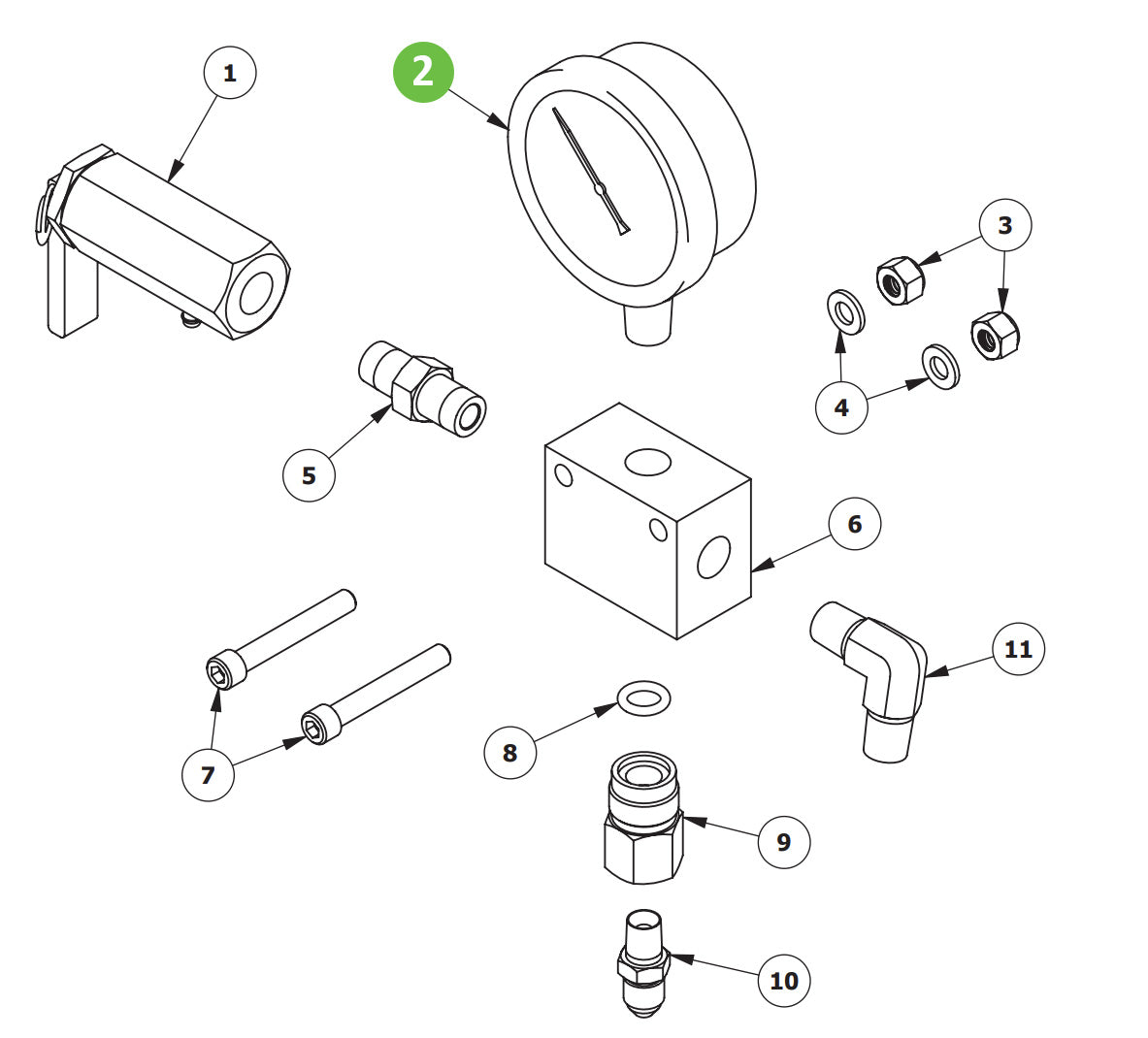 Binks 107-1637 Pressure Gauge, 1000#