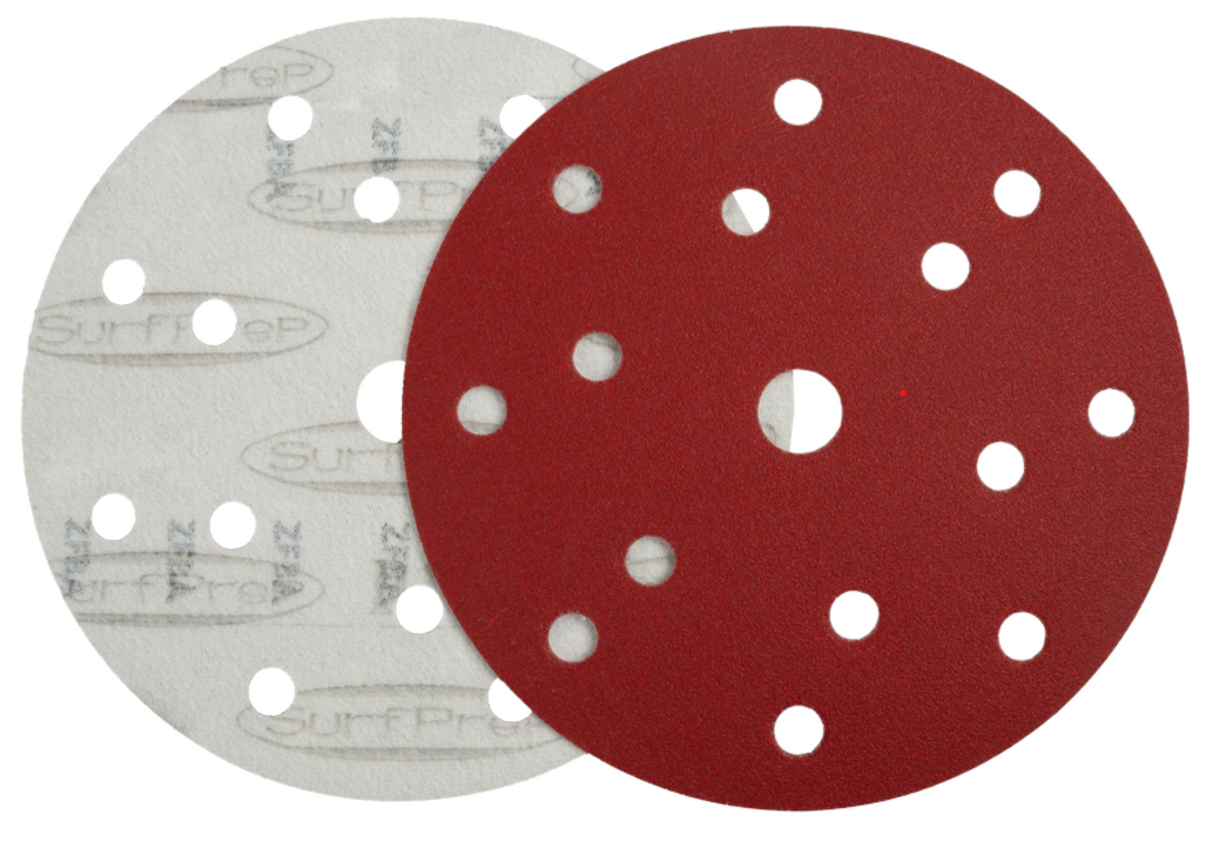 Discos abrasivos de papel SurfPrep Red Riptide de 6″ 