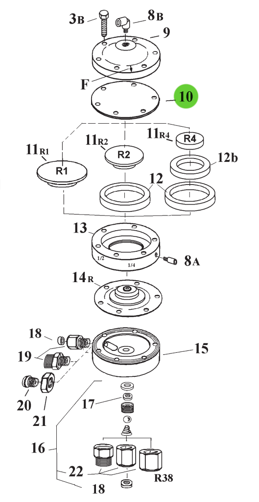 DeVilbiss HGB-55-K Diaphragm Kit
