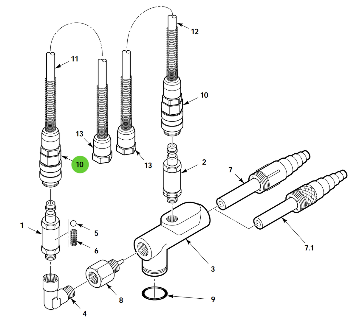 Aftermarket Gema® 203181 Quick Release Connector - Ø 8 / 6mm (Non-OEM)