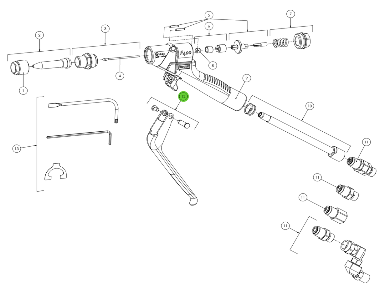Binks FG200027 F200 / F400 Trigger Assembly Kit