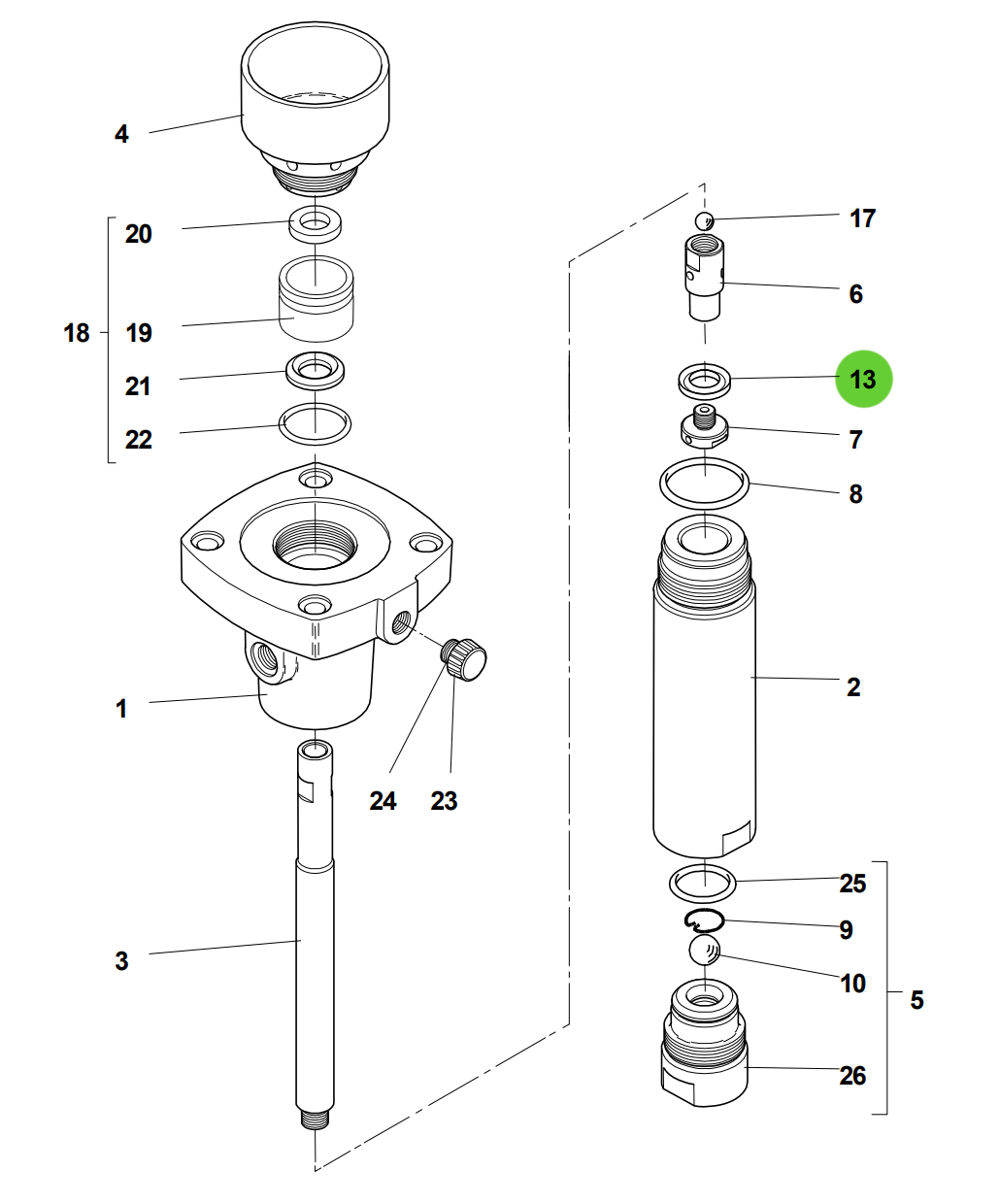 Sames® 909-150-214 Lower Seal, GT, for 20-25 and 40-25 Pumps