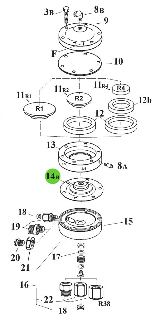 DeVilbiss HGB-424 Diaphragm Assembly
