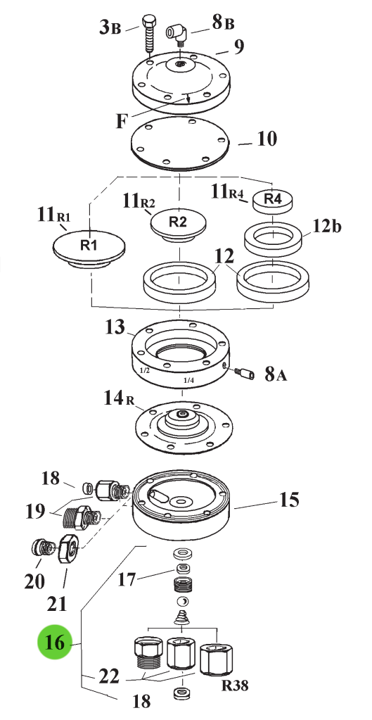 DeVilbiss HGB-426 Fluid Inlet Kit