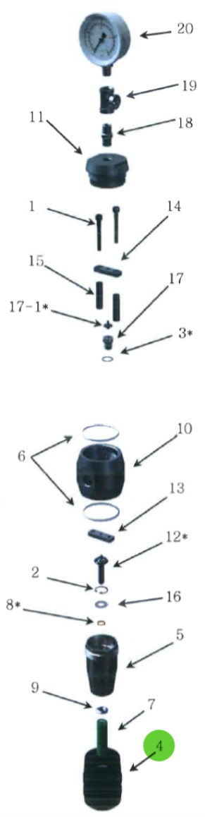 Adjusting Knob; High-Pressure Fluid Regulator