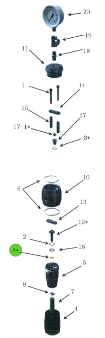 U-Type Packing, PTFE; High-Pressure Fluid Regulator