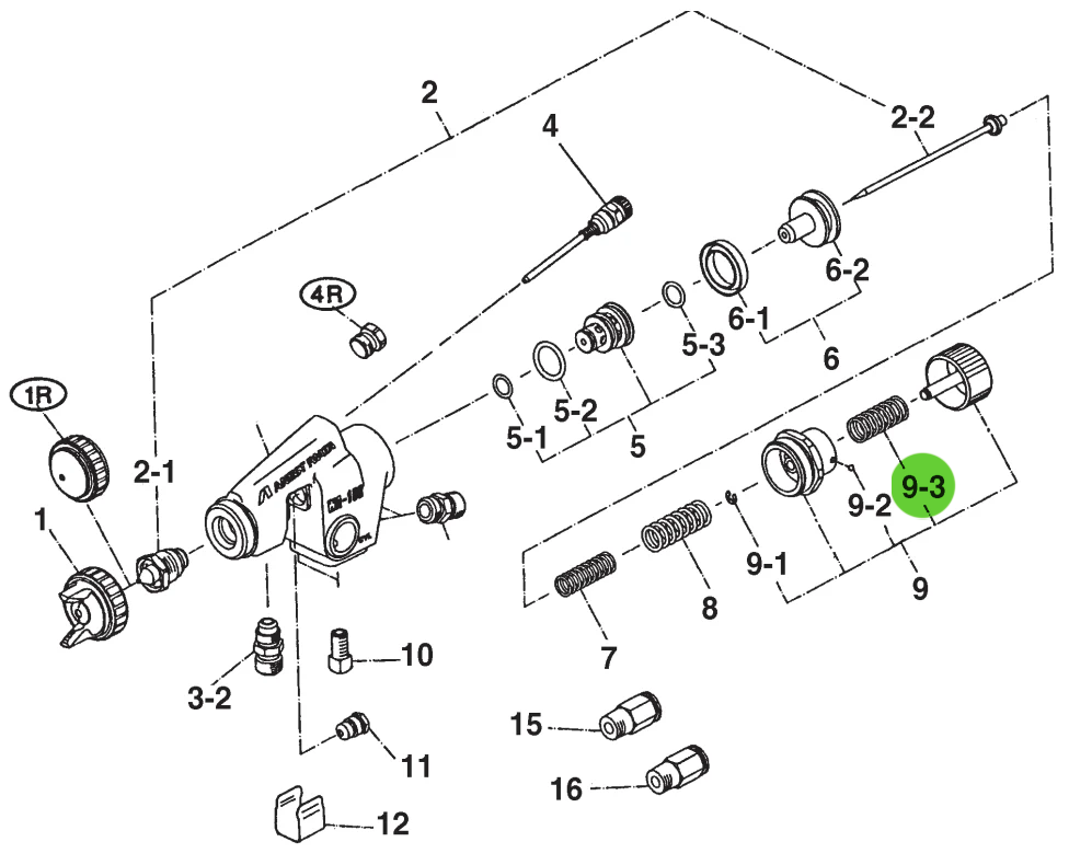 Anest Iwata 93104420 LPA/WA FLUID ADJ SPRING