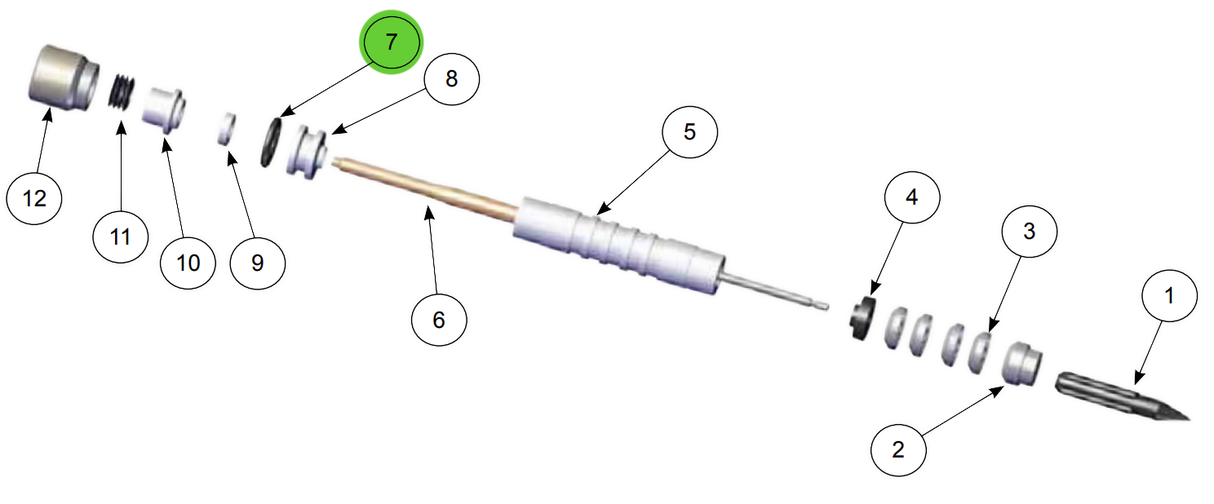 Junta tórica Ransburg 79001-06, 2-011, perfluoroelastómero
