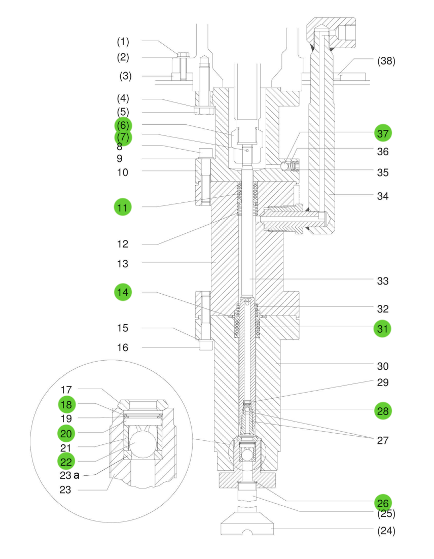 WIWA 0612634 Repair Kit; Material Pump
